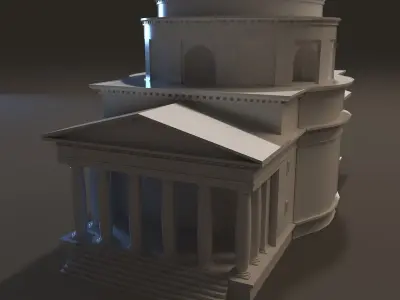 Neoclassical st Alexander Church Miniature 3D print model