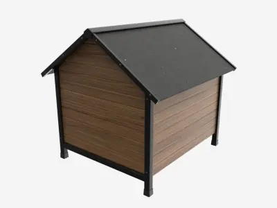Outdoor Wooden Dog House 02 3D model