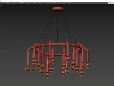 WHIT CHANDELIER Low-poly 3D model