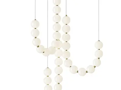 WOMO Pearl Brass Globe Chandelier 3D model