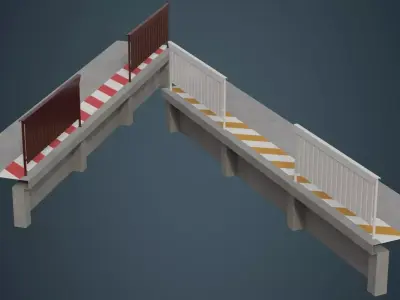 Industrial Platform 2A Low-poly 3D model