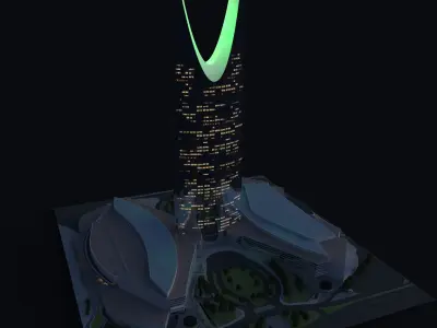 Kingdom Tower Saudi Arabia 3D model