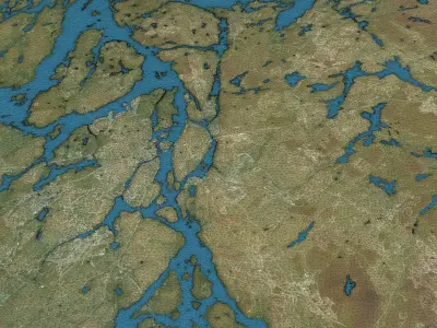 Stockholm - Topography Terrain Low-poly 3D model