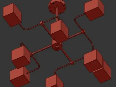 Square Brass Crystal 3D model