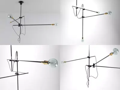 3 Arm Chandelier 3D model