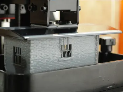 Old school building HO scale resin 3D printing 3D print model
