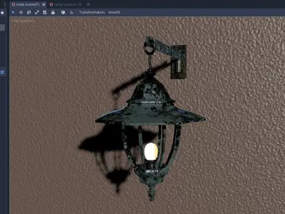 outdoor lamp - exterior outside light - old bronze antique Low-poly 3D model