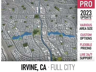 Irvine  Low-poly 3D model