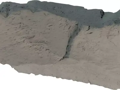 High Resolution Cliff Rock Chunk Low-poly 3D model