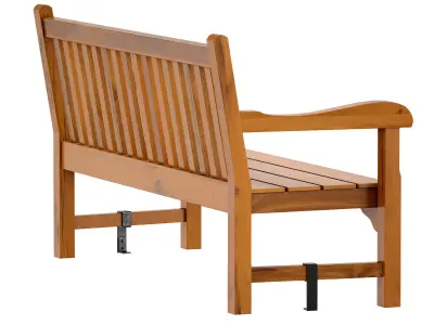 Wooden garden bench park bench 3D model