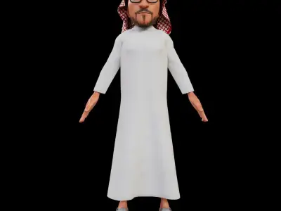 Arab man Rigged Character 3d Model  Low-poly 3D model