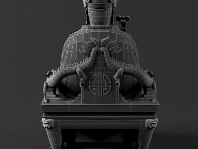 Tu Di Gong Buddha Statue  3D model