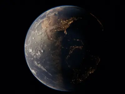 Earth - Accurate Atmosphere - Day Night Cycles for City Lights 3D model