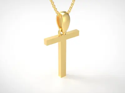 Model 620 Classic Initial Light T Letter 3D print model