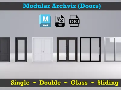 Doors - Modular Archviz Doors pack 3D model