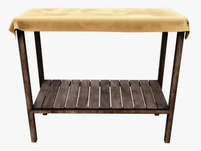 Market Stall Cotton Low-poly 3D model