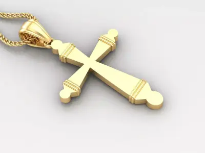 Light Gold 18K Cross Pendant 2CP063 3D print model