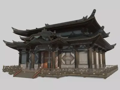 Ancient Asian architecture palaces houses 3D model