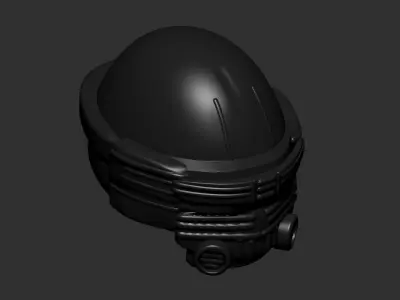 helmet high poly sculpt 3d printable ver 7 3D model 3D model