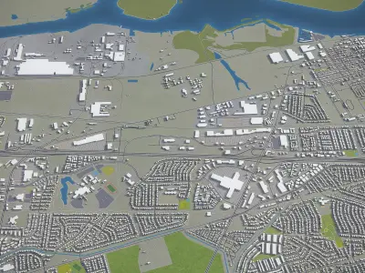 Antioch - California  Low-poly 3D model