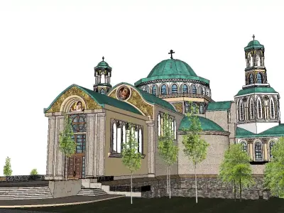 Architecture-Religion-God-Culture-Temple-062 church with dome... 3D model