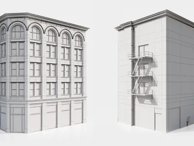 city collection Lowpoly Low-poly 3D model