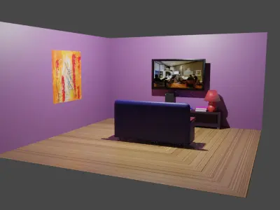 gaming room Low-poly 3D model