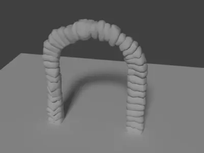 Stone Door  BONUS Rock Low-poly 3D model