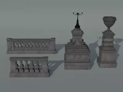 Modular parapet 3D model