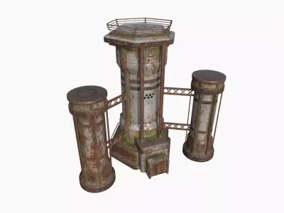 SciFi Facility A10 Abandoned - Sci Fi Exterior Design Low-poly 3D model