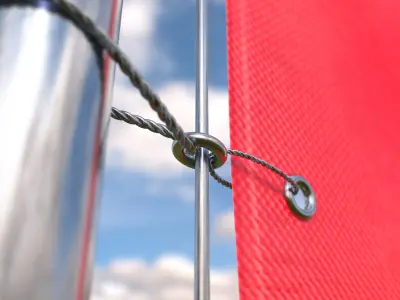 Flag Palestine animated loop 3D model