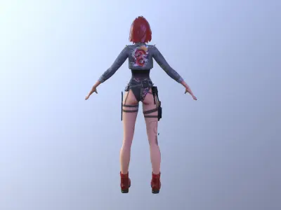 Roxy - Cyberpunk Girl Low-poly 3D model