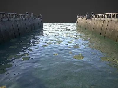 Modular Embankment Low-poly 3D model