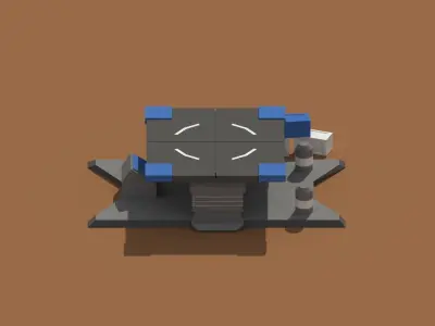 Low Poly Scifi Loading Pad Low-poly 3D model