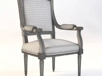 Varennes Louis Xvi Style Lounge Or Desk Seating 3D model