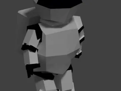 Moonman robot Low-poly 3D model