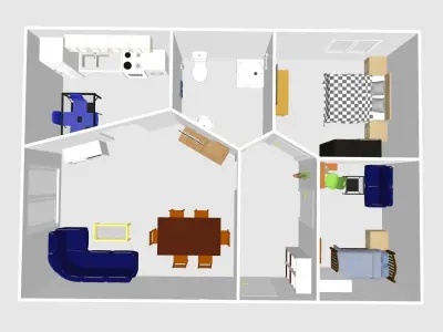 house floor plan of apartment 3D model