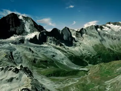 Mountain landscape Grand Casse Savoie France 3D model