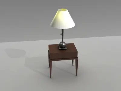 Table lamp with table unique modern 3D model