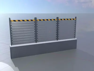 3m x 6m water protection with concrete foundation Low-poly 3D model