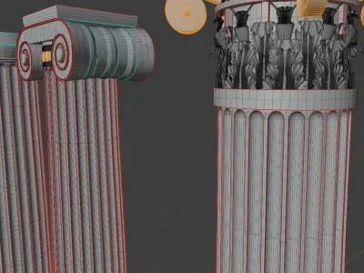 Greek Columns Pack 3D model