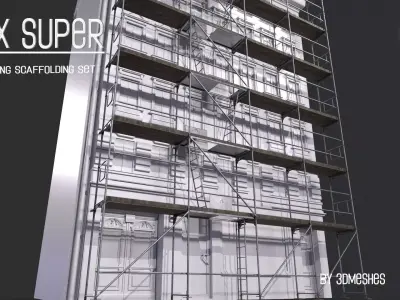 Working Scaffolding Set - RUX Super Low-poly 3D model