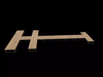 River Pier Pontoon 3D model