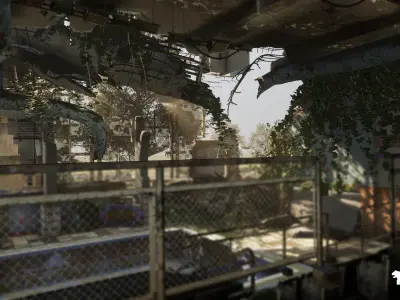 Abandoned Swimming Pool Environment Low-poly 3D model