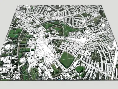 Cityscape Cambridge United Kingdom 3D model