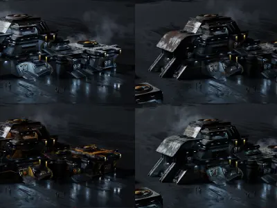 SCI-FI BUILDING - 3D Kitbash Asset Pack - VOL 01 3D model