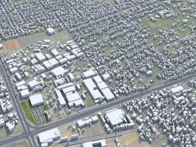 Matola Mozambique 20km AI Low-poly 3D model
