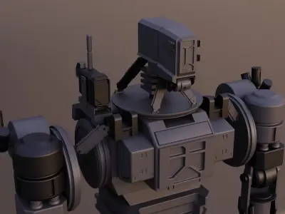 Sci-fi robot Low-poly 3D model buy