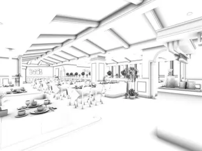 Business Restaurant - Coffee - Banquet  198 3D model