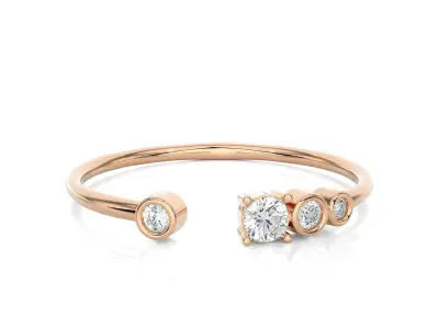 33 Free Size Light Minimalist Diamond Ring 3D Model Pack